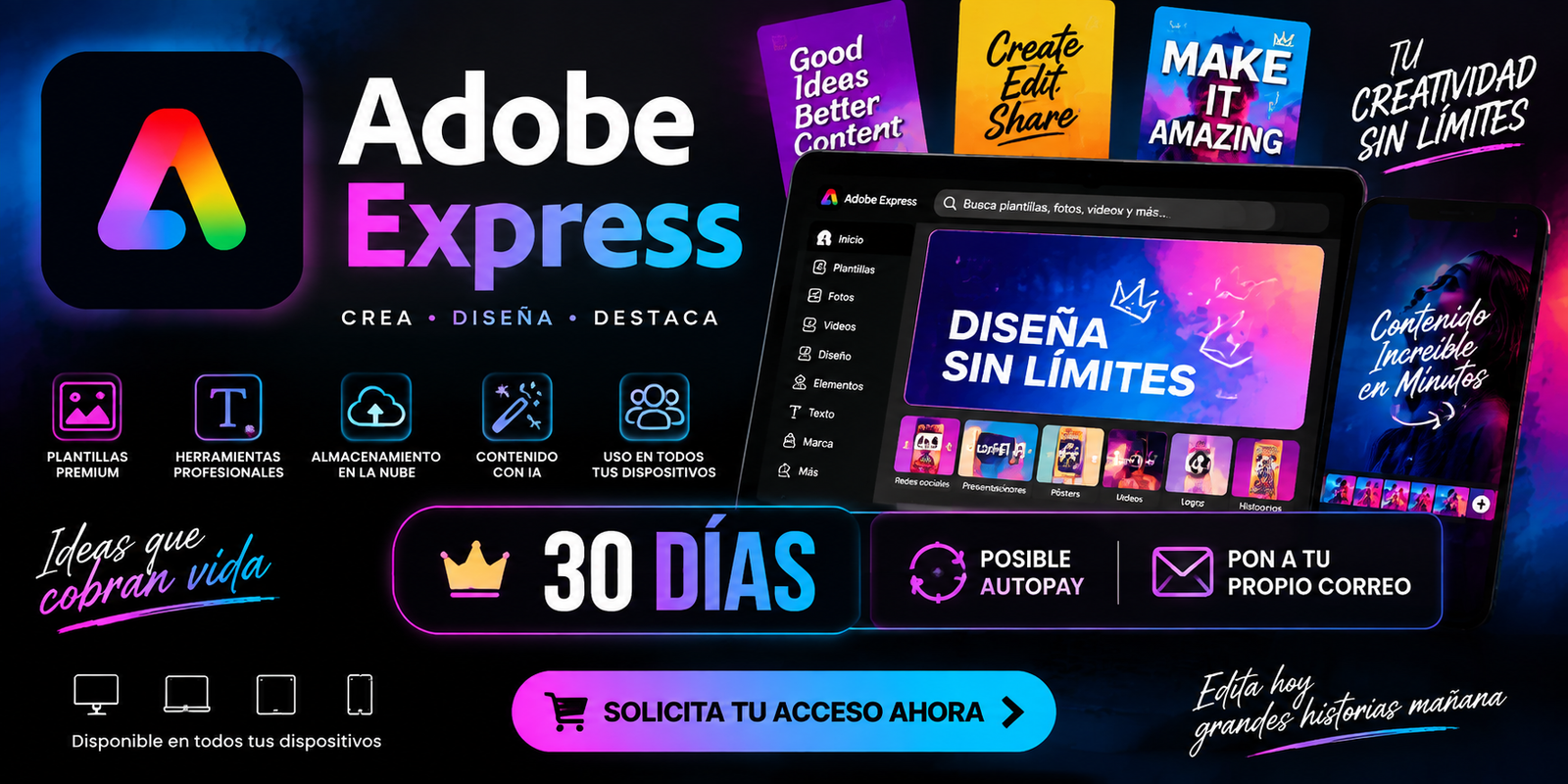 ADOBE EXPRESS  X 30 DIAS